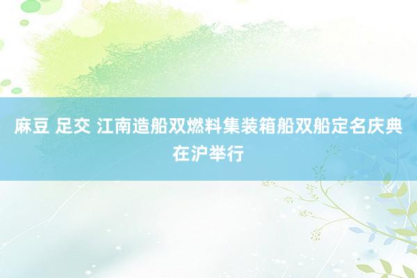 麻豆 足交 江南造船双燃料集装箱船双船定名庆典在沪举行