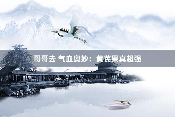 哥哥去 气血奥妙:黄芪果真超强